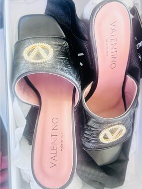 Valentino By Mario Valentino Black Dust Bag with White Logo